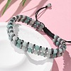 Natural Flower Amazonite and Synthetic Hematite Adjustable Braided Bead Bracelets BJEW-H626-01-06-3