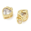 Real 18K Gold Plated Brass Inlaid Cubic Zirconia Charms ZIRC-L100-074G-04-3