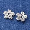 925 Sterling Silver Clear Cubic Zirconia Bead Caps STER-A047-07C-S-2
