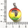 Flat Round 201 Stainless Steel Acrylic Pendants STAS-U036-01P-11-3