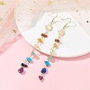 Chakra Theme Natural & Synthetic Mixed Gemstone Chip Beaded Tassel Earrings EJEW-JE05452-02-2