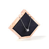 Pointed Pentagon Wood Covered with PU Leather Two Necklaces Display Stands PAAG-PW0008-005C-02-1