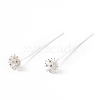 Brass Micro Pave Clear Cubic Zirconia Flower Head Pins LS-KK-G413-01S-1