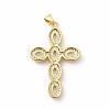 Rack Plating Brass Cubic Zirconia Pendants KK-G456-25G-01-2