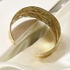 304 Stainless Steel Textured Cuff Bangles BJEW-G734-01B-G-2