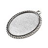 Tibetan Style Alloy Pendant Cabochon Settings TIBEP-N003-17AS-2