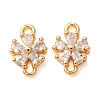 Brass Pave Clear Cubic Zirconia Connector Charms CU-CBAEC99-15G-1