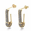 Brass Micro Pave Cubic Zirconia Stud Earrings EJEW-S208-102D-NF-3