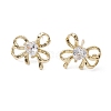 Bowknot Brass Stud Earrings EJEW-M245-04G-1