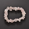 Chips Natural Rose Quartz Beaded Stretch Bracelets X-BJEW-JB01826-02-1