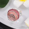 Three Flat Round Zinc Alloy Enamel Stretch Finger Rings WGEE978-04-1