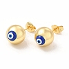 Enamel Evil Eye Stud Earrings EJEW-E274-01G-02-1