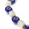 5Pcs 5 Style Natural Quartz Crystal & Lampwork Evil Eye & Seed Beaded Stretch Bracelets Set BJEW-JB09616-04-4