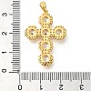 Brass Pave Clear Cubic Zirconia Pendants KK-M101-05G-02-3