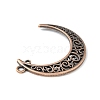 Tibetan Style Alloy Hollow Moon  2-Loop Link Pendants TIBEP-5312-R-FF-3