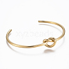 Trendy 304 Stainless Steel Torque Cuff Bangles BJEW-H703-19G-1