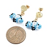 Glass Seed Bead Dangle Stud Earrings EJEW-MZ00283-01-3