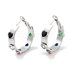 304 Stainless Steel Glass Hoop Earrings for Women EJEW-L283-092P-1