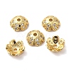 Brass Micro Pave Cubic Zirconia Bead Cap KK-E068-VF849-2-2