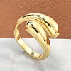 Brass Teardrop Open Cuff Ring for Women RJEW-M148-03G-1