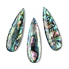 Natural Paua Shell Pendants SSHEL-I026-08A-1