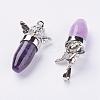 Natural Amethyst Pendants G-E397-10P-1