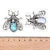 Natural & Synthetic Gemstone & Alloy Lapel Pin Brooches GG-N001-04AS-4