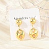 Oval 304 Stainless Steel Stud Earrings for Women EJEW-A125-39G-1