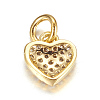 Brass Micro Pave Cubic Zirconia Charms X-ZIRC-P060-41G-2