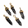 Synthetic Black Imperial Jasper Pointed Pendants G-K329-19G-1