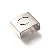 Letter Style 304 Stainless Steel Square Slide Charms STAS-L132-26O-2