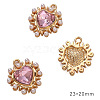 Golden Alloy Resin Rhinestine Pendants PW-WGCBCC2-05-1