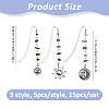 15Pcs 5 Color Sun Alloy Bookmark AJEW-FH00050-2