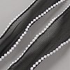 5 Yards Organza Ribbon with Plastic Pearl Beads OCOR-WH0091-58B-2
