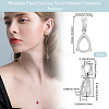 2Pcs Rhodium Plated Sterling Silver Pendant Cabochon Settings STER-BBC0008-82-2