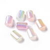 UV Plating Rainbow Iridescent Luminous Acrylic Beads OACR-E010-09-1