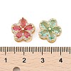 Brass Micro Pave Cubic Zirconia Slide Charms ZIRC-I068-18G-3