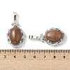 Synthetic Goldstone Oval Pendants G-NH0025-15P-02-3