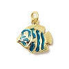 Brass Enamel Pendants KK-I378-13G-D-2