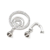 Brass Micro Pave Clear Cubic Zirconia Fold Over Clasps KK-K428-04P-2