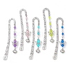 Angel Acrylic & Alloy Heart Charm Bookmarks AJEW-JK00317-1