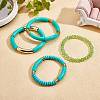 4Pcs 4 Style Acrylic Chunky Curved Tube Stretch Bracelet Sets BJEW-SW00074-07-2