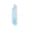 Electroplated Natural Quartz Pendants G-P315-B01-10P-1