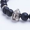 Natural Lava Rock Beaded Stretch Bracelets BJEW-P072-E01-2