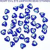  Heart Evil Eye Lampwork Bead Strands LAMP-NB0001-33-4