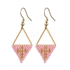 Handmade Glass Seed Beads Rhombus Dangle Earrings EJEW-MZ00542-04-2