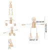 Unfinished Blank Wooden Robot Toys DIY-WH0097-05-4