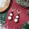 304 Stainless Steel & White Jade Leverback Earrings EJEW-JE06161-01-2