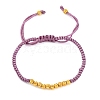 Polyester Cord Braided Bead Bracelets for Women BJEW-L698-01G-6