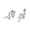 Non-Tarnish 304 Stainless Steel Snake Stud Earrings for Women EJEW-A035-01P-2